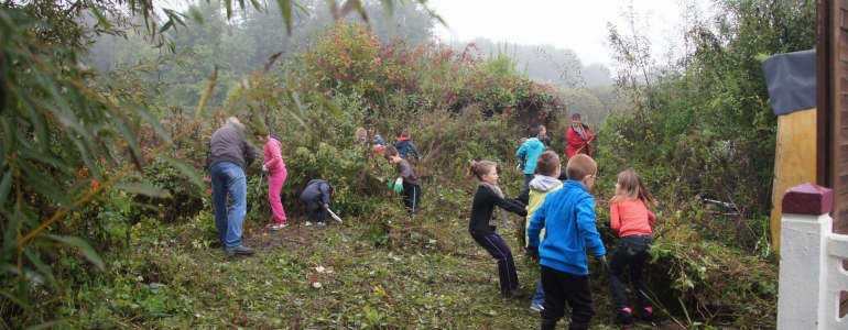 Les scolaires en pleine action...